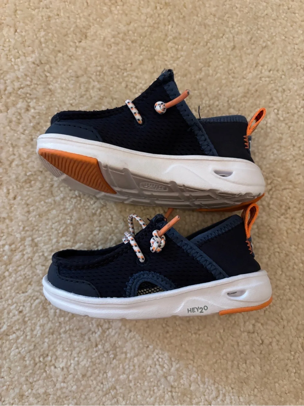 Hey Dude Kids Navy with Orange Accent Slip-On Sneakers